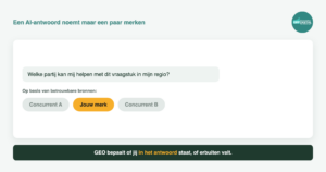 Illustratie: in een AI-antwoord worden maar een paar merken genoemd