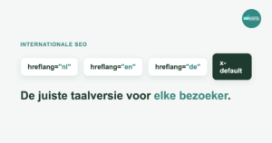 Hreflang-tags voor nl, en en de plus x-default, voor de juiste taalversie per bezoeker