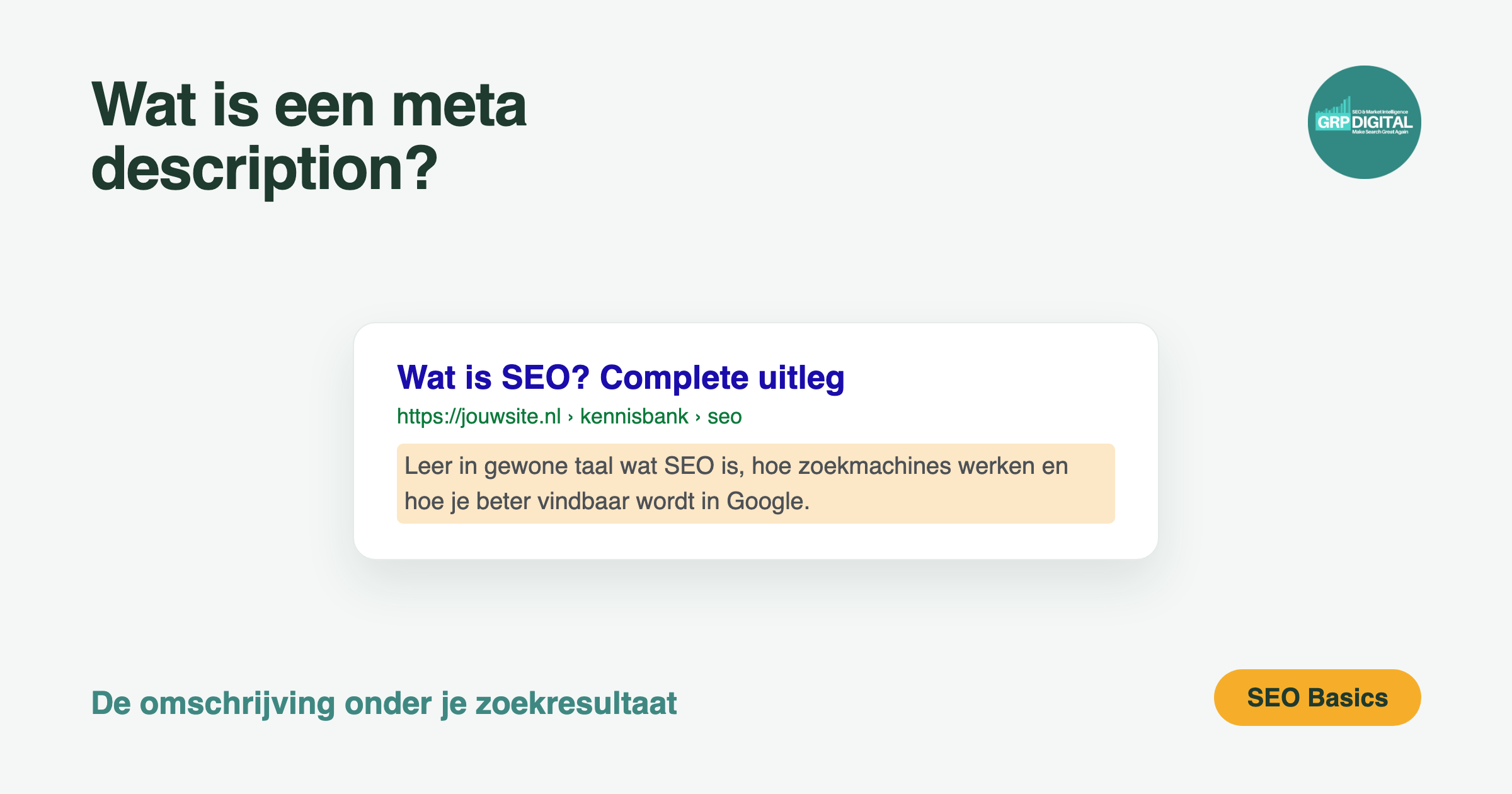 Een Google-zoekresultaat met de meta description uitgelicht