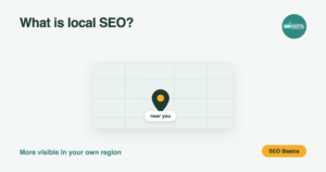A map pin showing local visibility