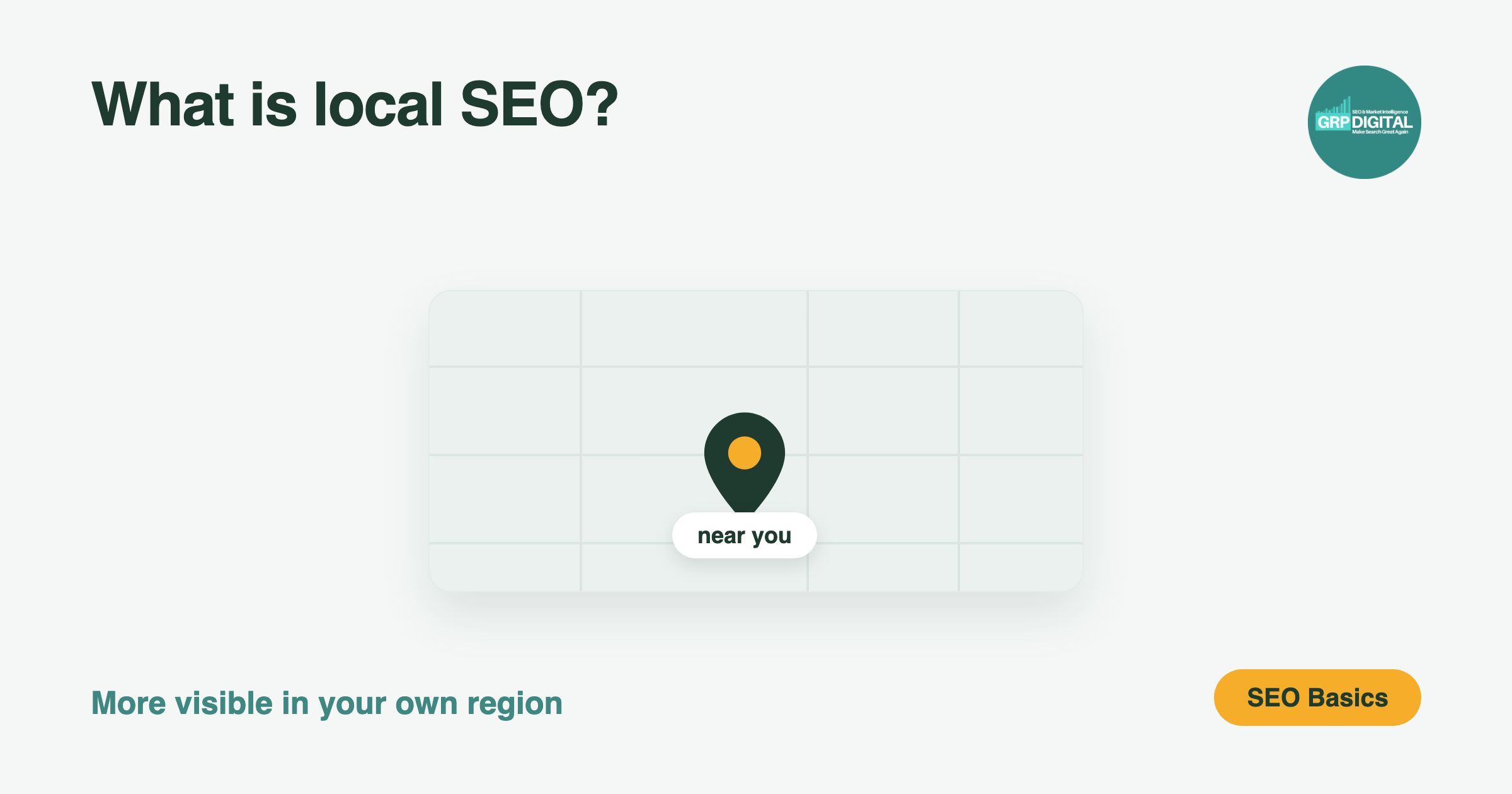 A map pin showing local visibility